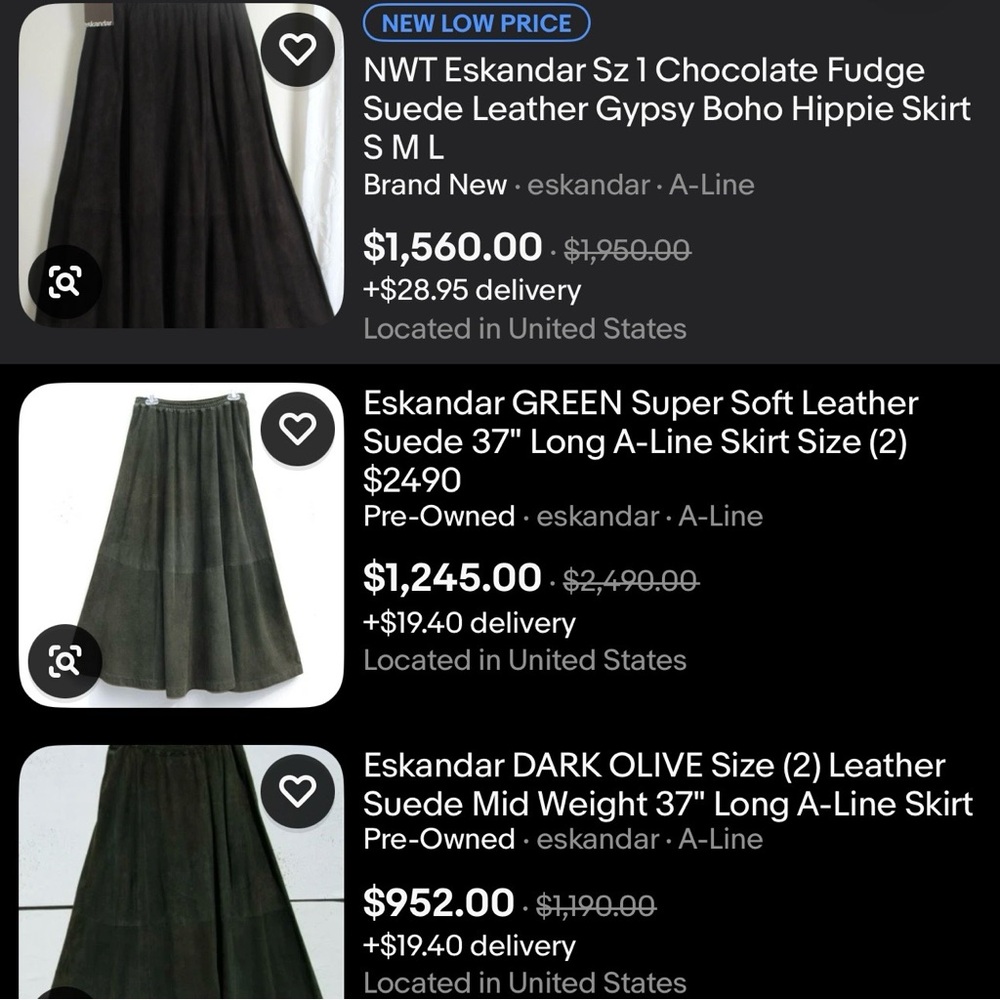 Eskandar Suede Black Maxi Skirt, Elastic Waistband,โ Neiman Marcus, Size ~1-5 - Picture 8 of 8